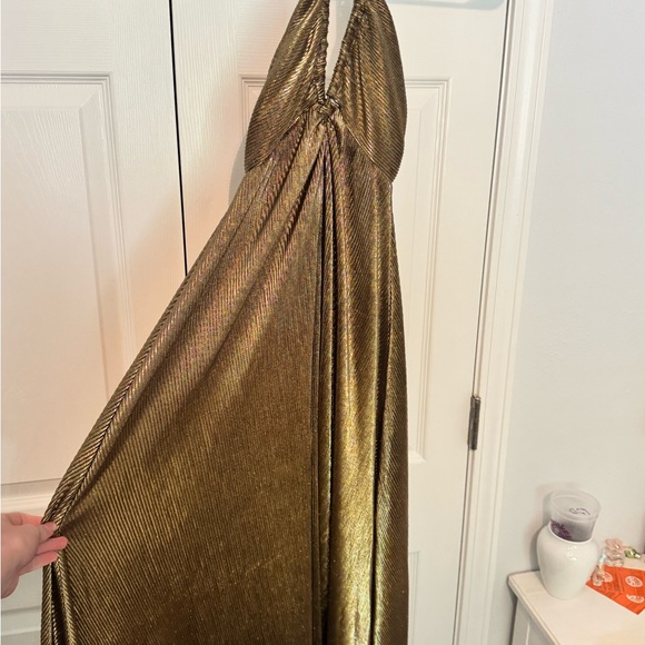 Show Me Your MuMu Shimmering Gold Halter Dress (Paros Maxi dress) - Picture 5 of 6